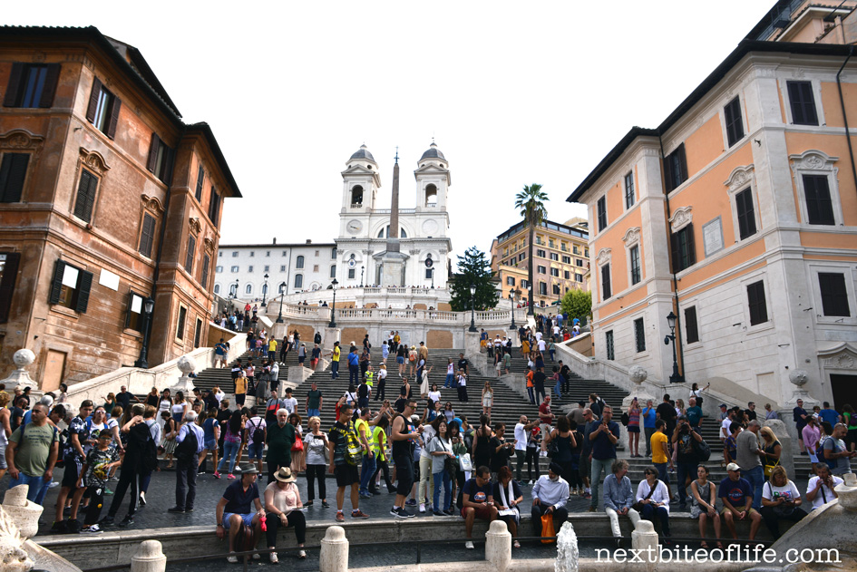 Spanish steps in Rome with people