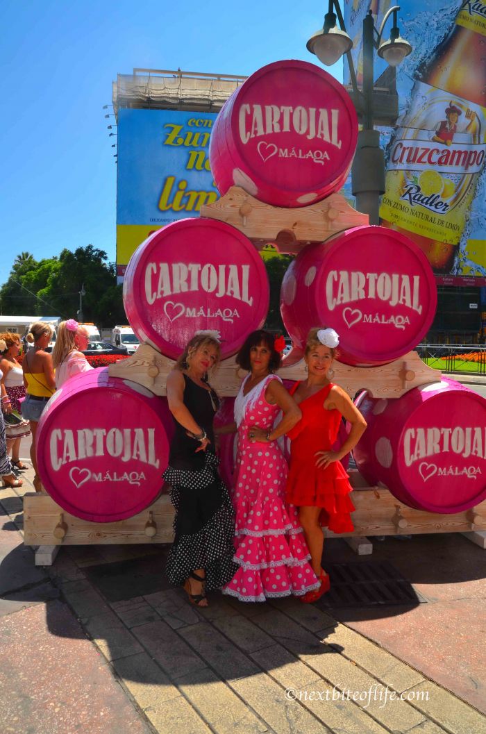 Feria Malaga. A Fun Traditional Festival In Spain 5 Costumed ladies posing at the Feria