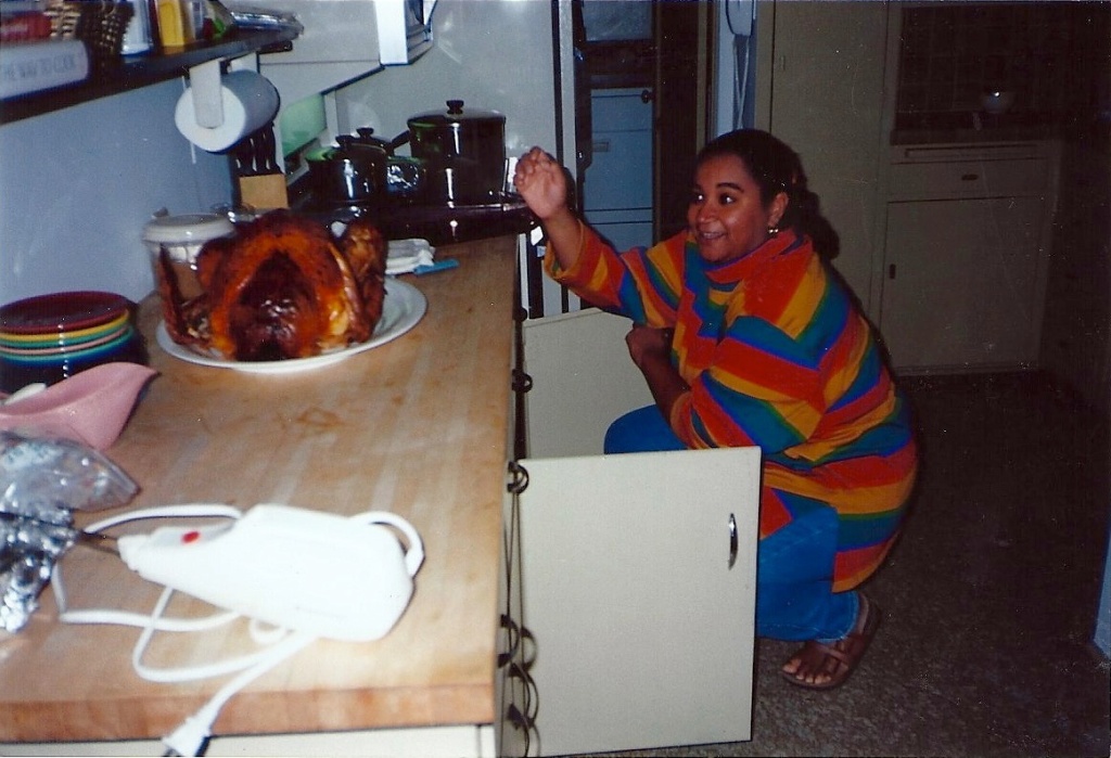Thanksgiving photo with turkey