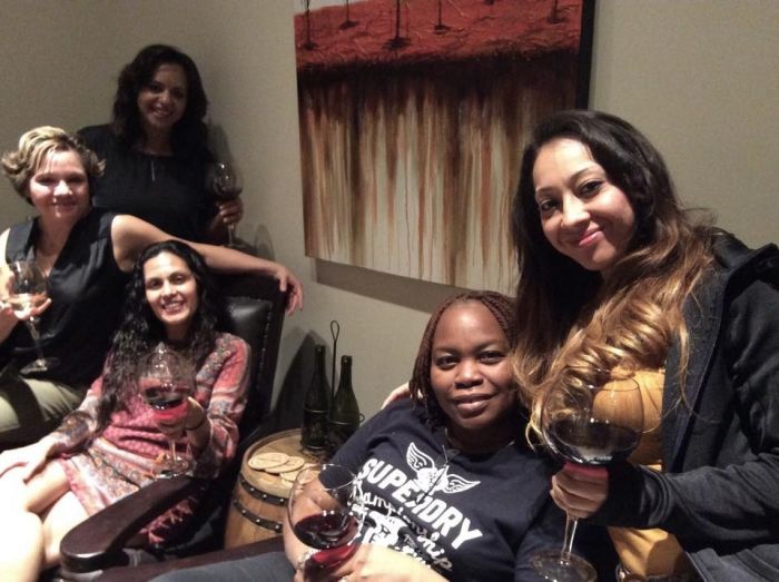 Reverse Culture Shock Back In The USA? 6 Hanging out in the wine room while the guys watched the fight..