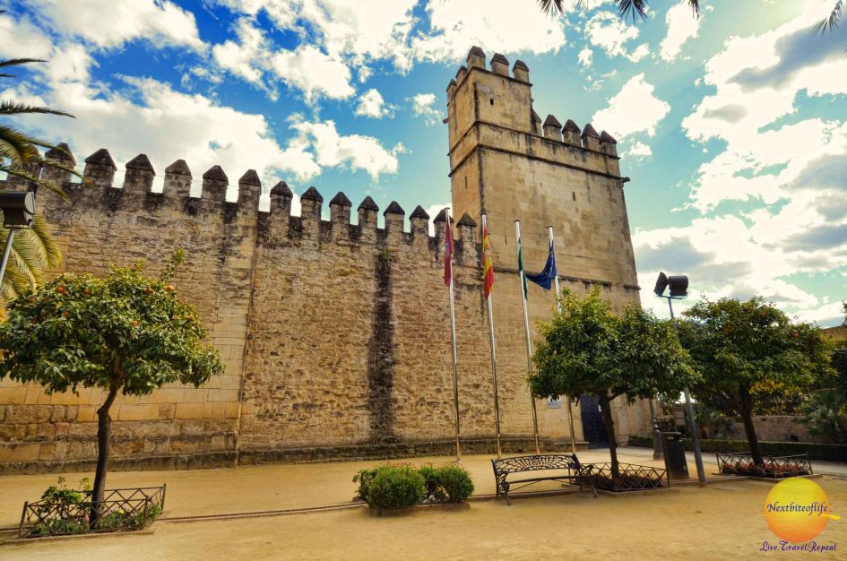 alcazar of cordoba entrance with tower of inquisition