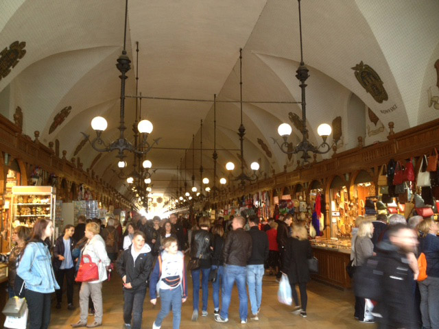 main square krakow stalls cloth hall