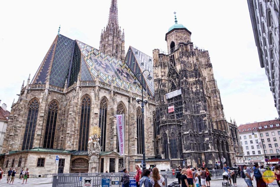 st stephens cathedral visit is recommended in your 7 days in Vienna visit. Outside the cathedral with people