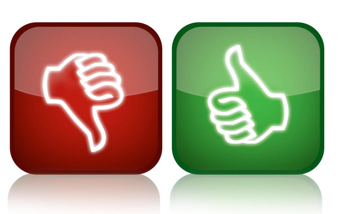 Thumbs up and down button