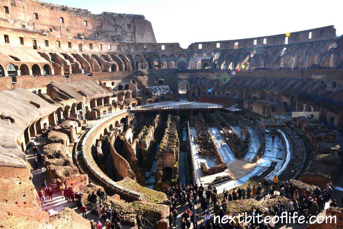 view of Colosseum arena Rome from the top