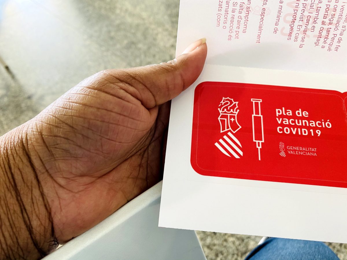 ONE DOWN, ONE TO GO. A Valencia Update 3 vaccine card red