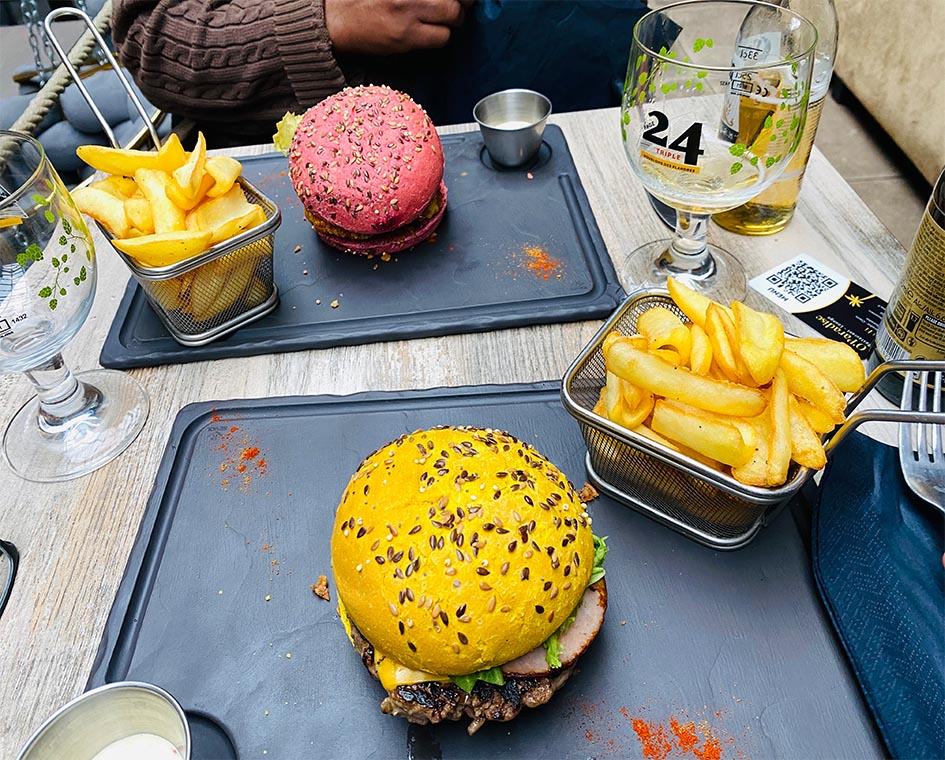 Amiens, France: A Soggy Start & the Best Burger 6 My beet burger and his curry one..delicious. Amiens france a soggy start